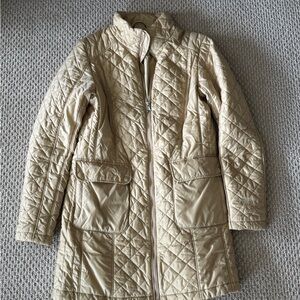 The North Face Tan Puffer Jacket with Diamond Quilting